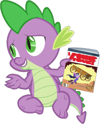 Size: 691x857 | Tagged: safe, edit, edited screencap, editor:pascalmulokozi2, screencap, spike, dragon, g4, my little pony: friendship is magic, the last problem, background removed, comic book, male, simple background, solo, transparent background, winged spike, wings