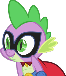 Size: 884x1025 | Tagged: safe, edit, edited screencap, editor:pascalmulokozi2, screencap, spike, dragon, g4, power ponies (episode), background removed, humdrum costume, male, power ponies, simple background, solo, transparent background