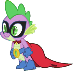 Size: 297x286 | Tagged: safe, edit, edited screencap, editor:pascalmulokozi2, screencap, spike, dragon, g4, power ponies (episode), background removed, boots, clothes, gloves, humdrum costume, male, power ponies, shoes, simple background, solo, transparent background