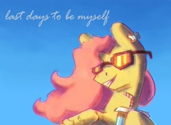 Size: 3000x2200 | Tagged: safe, artist:i-am-cholera, fluttershy, pegasus, pony, g4, drink, drinking straw, high res, simple background, smiling, solo, sunglasses