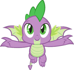 Size: 779x735 | Tagged: safe, edit, edited screencap, editor:pascalmulokozi2, screencap, spike, dragon, g4, molt down, background removed, flying, male, simple background, solo, transparent background, winged spike, wings