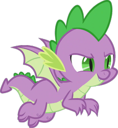 Size: 796x861 | Tagged: safe, edit, edited screencap, editor:pascalmulokozi2, screencap, spike, dragon, g4, background removed, flying, male, simple background, solo, transparent background, winged spike, wings