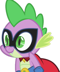 Size: 858x1025 | Tagged: safe, artist:pascalmulokozi2, edit, edited screencap, screencap, spike, dragon, g4, power ponies (episode), background removed, clothes, gloves, humdrum costume, male, power ponies, simple background, solo, transparent background