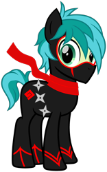Size: 2000x3200 | Tagged: safe, artist:php170, sandbar, earth pony, pony, g4, school daze, clothes, crossover, cute, happy, high res, looking at you, male, ninja, randy cunningham: 9th grade ninja, sandabetes, scarf, shuriken, simple background, skintight clothes, solo, suit, teenager, transparent background, vector, weapon