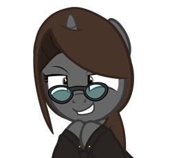 Size: 3804x3493 | Tagged: safe, artist:mrvector, oc, oc:sonata, pony, unicorn, elements of justice, turnabout storm, clothes, female, glasses, high res, mare, scheming, simple background, solo, transparent background, vector