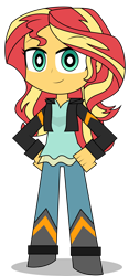 Size: 3000x6403 | Tagged: safe, artist:keronianniroro, sunset shimmer, equestria girls, gijinka, hand on hip, high res, looking at you, simple background, solo, transparent background