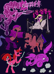 Size: 1920x2639 | Tagged: safe, artist:ruffytoon, applejack, fluttershy, pinkie pie, rainbow dash, rarity, twilight sparkle, camel, pony, g4, bed, belly dancer, car, disney, dumbo, parody, pink elephants on parade, pyramid