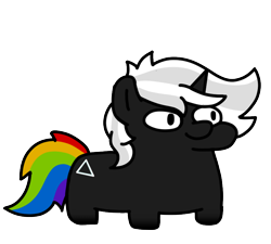 Size: 800x720 | Tagged: safe, artist:fluttershank, oc, oc only, oc:dark side, pony, unicorn, pink floyd, ponified, simple background, solo, squatpony, the dark side of the moon, transparent background