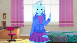 Size: 1280x720 | Tagged: safe, trixie, human, equestria girls, g4, 3d, bedroom, bedroom eyes, game, koikatsu, trixie day