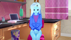 Size: 1280x720 | Tagged: safe, trixie, equestria girls, 3d, bedroom, bedroom eyes, game, koikatsu