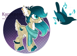 Size: 1024x747 | Tagged: safe, artist:kazziepones, oc, oc:forest song, deer, deer pony, original species, clothes, scarf, solo