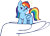 Size: 556x397 | Tagged: safe, artist:taaffeiite, derpibooru exclusive, rainbow dash, pegasus, pony, g4, female, hand, holding a pony, in goliath's palm, it's dangerous to go alone, mare, simple background, size difference, smol, smoldash, tiny, tiny ponies, transparent background