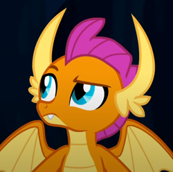 Size: 516x514 | Tagged: safe, screencap, smolder, dragon, g4, uprooted, cropped, dragoness, female, looking up, raised eyebrow, solo, spread wings, wings