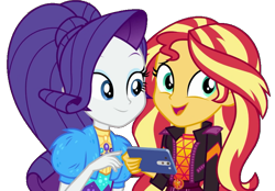 Size: 809x563 | Tagged: safe, artist:marcoequestrian98, edit, edited screencap, screencap, rarity, sunset shimmer, human, equestria girls, g4, background removed, duo, duo female, female, not a vector, simple background, transparent background