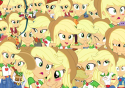 Size: 1280x902 | Tagged: safe, artist:marcoequestrian98, applejack, human, equestria girls, equestria girls specials, g4, my little pony equestria girls, my little pony equestria girls: better together, my little pony equestria girls: forgotten friendship, my little pony equestria girls: friendship games, applejack's hat, clothes, collage, cowboy hat, cute, female, geode of super strength, hat, jackabetes, jackletree, magical geodes, multeity, swimsuit