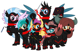 Size: 6120x4000 | Tagged: safe, artist:php170, gallus, ocellus, sandbar, silverstream, smolder, yona, changedling, changeling, classical hippogriff, dragon, earth pony, griffon, hippogriff, pony, yak, g4, school daze, :p, book, clan, claws, clothes, cloven hooves, crossed arms, crossed legs, crossover, cute, cuteling, diaocelles, dragon wings, dragoness, excited, fangs, female, gallabetes, gasp, group, happy, horn, katana, kunai, kusarigama, looking at you, male, monkey swings, ninja, ninjanomicon, nose, nunchucks, randy cunningham: 9th grade ninja, sai, sandabetes, scarf, shuriken, shy, silly, simple background, spread wings, student six, suit, sword, tail, teenaged dragon, teenager, transparent background, vector, weapon, wings, yonadorable
