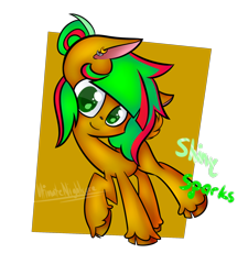 Size: 1800x2000 | Tagged: safe, artist:ultimatenightcore, oc, oc:shiny spark, earth pony, pony, earth pony oc, female, simple background, solo, transparent background