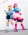 Size: 1080x1349 | Tagged: safe, artist:roseygcosplay, pinkie pie, rainbow dash, human, g4, boots, clothes, cosplay, costume, duo, goggles, high heel boots, irl, irl human, multicolored hair, photo, rainbow hair, shoes