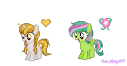 Size: 2048x1068 | Tagged: safe, artist:n0va-bases, artist:prismagalaxy514, oc, oc:golden heart, oc:spring gale, pegasus, pony, unicorn, base used, braid, colt, female, filly, foal, male, scar, simple background, transparent background