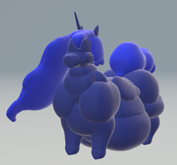 Size: 733x685 | Tagged: safe, artist:plascy, princess luna, alicorn, pony, g4, 3d, 3d model, belly, fat, obese, paint 3d, princess moonpig, solo