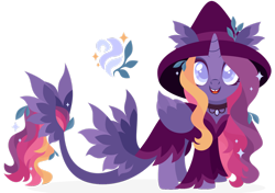 Size: 1920x1349 | Tagged: safe, artist:kabuvee, oc, pegasus, pony, clothes, cutie mark, dress, female, hat, jewelry, leonine tail, mare, necklace, simple background, solo, tail, tail wings, transparent background, witch hat