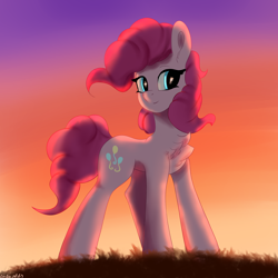 Size: 4096x4096 | Tagged: safe, artist:leoliu0491, pinkie pie, earth pony, pony, g4, chest fluff, female, smiling, standing