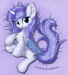 Size: 1280x1424 | Tagged: safe, artist:willow krick, derpibooru exclusive, oc, oc only, alicorn, pony, alicorn oc, chest fluff, horn, wings