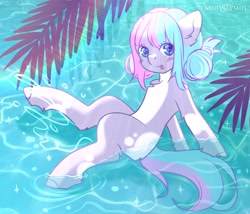 Size: 3500x3000 | Tagged: safe, artist:monstrum, oc, oc:nancy, earth pony, pony, commission, cute, high res, solo, splash, summer, water, your character here