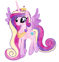 Size: 4237x4477 | Tagged: safe, artist:lovinglypromise, princess cadance, alicorn, pony, g4, absurd resolution, base used, blushing, concave belly, crystallized, eye clipping through hair, eyebrows, eyebrows visible through hair, female, mare, simple background, slender, smiling, solo, spread wings, thin, transparent background, wings
