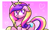 Size: 5580x3402 | Tagged: safe, artist:iceflower99, princess cadance, alicorn, pony, g4, c:, chest fluff, crown, eye clipping through hair, floppy ears, heart, jewelry, looking up, purple eyes, regalia, shoulder fluff, simple background, smiling, solo, video at source, video in description
