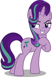 Size: 5532x8178 | Tagged: safe, artist:php170, starlight glimmer, pony, unicorn, g4, the mean 6, absurd resolution, clone, evil grin, evil laugh, evil smirk, evil starlight, eyebrows, female, grin, laughing, mare, mean starlight glimmer, meanified, raised hoof, shadow, simple background, smiling, solo, transparent background, vector, what if
