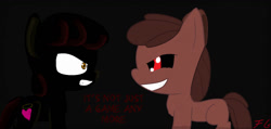 Size: 1300x620 | Tagged: safe, artist:faithtg, apple bloom, earth pony, pony, luna game, series:everything is broken, g4, angry, apple bloom's bow, bow, creepybloom, creepypasta, evil, female, filly, flutter island, foal, hair bow, halo, heart, smiling, text, zalgo