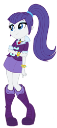 Size: 598x1334 | Tagged: safe, artist:iamsheila, artist:mixiepie, edit, vector edit, rarity, sonata dusk, human, equestria girls, g4, female, gem, palette swap, recolor, simple background, siren gem, solo, sonata dusk's boots, transparent background, vector