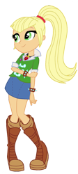 Size: 598x1334 | Tagged: safe, artist:iamsheila, artist:mixiepie, edit, vector edit, applejack, sonata dusk, human, equestria girls, g4, female, gem, palette swap, recolor, simple background, siren gem, solo, sonata dusk's boots, transparent background, vector