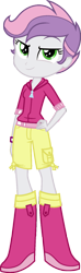 Size: 487x1640 | Tagged: safe, artist:iamsheila, artist:masem, edit, vector edit, scootaloo, sweetie belle, human, equestria girls, g4, female, hand on hip, palette swap, recolor, scootaloo's boots, simple background, solo, transparent background, vector