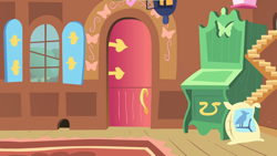 Size: 1920x1080 | Tagged: safe, edit, edited screencap, screencap, a bird in the hoof, door, doorway, fluttershy's cottage, lamp, mouse hole, no pony