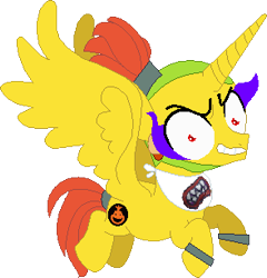 Size: 294x306 | Tagged: safe, artist:selenaede, artist:victorfazbear, alicorn, pony, alicornified, bandana, barely pony related, base used, bowser jr, crossover, gritted teeth, looking at you, ponified, race swap, simple background, super mario bros., teeth, transparent background