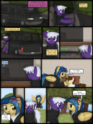 Size: 1750x2333 | Tagged: safe, artist:99999999000, oc, oc only, oc:firearm king, oc:mar baolin, oc:su wendi, earth pony, pony, unicorn, comic:journey, car, clothes, comic, daughter, driving, female, male, mother, mother and child, mother and daughter, van