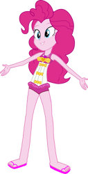 Size: 585x1152 | Tagged: safe, artist:tajohnson6, pinkie pie, equestria girls, equestria girls series, forgotten friendship, clothes, female, sandals, simple background, solo, swimsuit, transparent background