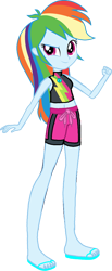 Size: 448x1090 | Tagged: safe, artist:tajohnson6, rainbow dash, equestria girls, equestria girls series, forgotten friendship, clothes, eqg promo pose set, female, simple background, swimming trunks, swimsuit, transparent background