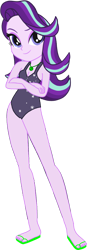 Size: 400x1147 | Tagged: safe, artist:tajohnson6, starlight glimmer, human, equestria girls, equestria girls specials, g4, my little pony equestria girls: better together, my little pony equestria girls: forgotten friendship, bare shoulders, clothes, crossed arms, female, looking at you, one-piece swimsuit, simple background, sleeveless, solo, swimsuit, transparent background