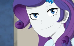 Size: 1000x625 | Tagged: safe, artist:elioo, rarity, human, equestria girls, g4, anime style, bust, clothes, crossover, female, my hero academia, portrait, smiling, solo, style emulation