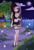 Size: 1476x2160 | Tagged: safe, artist:tomi_ouo, oc, oc only, oc:nari, human, equestria girls, g4, bedroom eyes, belly button, breasts, cleavage, cloud, collar, lidded eyes, looking away, midriff, moon, nature, night, nudity, partial nudity, sexy, sky, smiling, solo, stars, string lights, tree, water