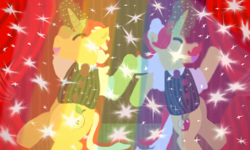 Size: 2000x1200 | Tagged: safe, artist:sanluris, flam, flim, pony, unicorn, g4, brothers, dancing, duo, duo male, eyes closed, flim flam brothers, happy, male, siblings