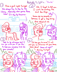 Size: 4779x6013 | Tagged: safe, artist:adorkabletwilightandfriends, twilight sparkle, oc, oc:lawrence, alicorn, earth pony, pony, comic:adorkable twilight and friends, g4, adorkable, adorkable twilight, comic, concerned, cute, dork, female, glasses, happy, leaning, library, male, mare, on top, slice of life, smiling, stallion, twilight sparkle (alicorn)