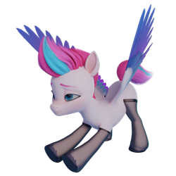 Size: 2048x2048 | Tagged: artist needed, safe, zipp storm, pegasus, pony, g5, 3d, blender, blender cycles, clothes, colored wings, female, high res, iwtcird, iwtcizs, mare, meme, multicolored hair, multicolored wings, render, simple background, socks, solo, stockings, thigh highs, transparent background, wings
