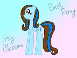 Size: 2048x1536 | Tagged: safe, artist:humanymcduck56, oc, oc:sky blossums, pegasus, pony, best pony, female, heart, heart eyes, looking back, mare, pegasus oc, solo, wingding eyes