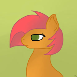 Size: 1024x1024 | Tagged: safe, artist:budinska, babs seed, earth pony, pony, g4, bust, green background, no pupils, portrait, simple background