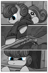 Size: 1200x1830 | Tagged: safe, artist:calilixy, oc, oc:batlatoya, pegasus, pony, fallout equestria, fallout, female, mare, monochrome, pegasus oc, solo