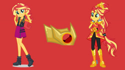 Size: 1280x720 | Tagged: safe, artist:amadondawn, sunset shimmer, human, equestria girls, g4, boots, crystal guardian, high heel boots, shoes, simple background, solo